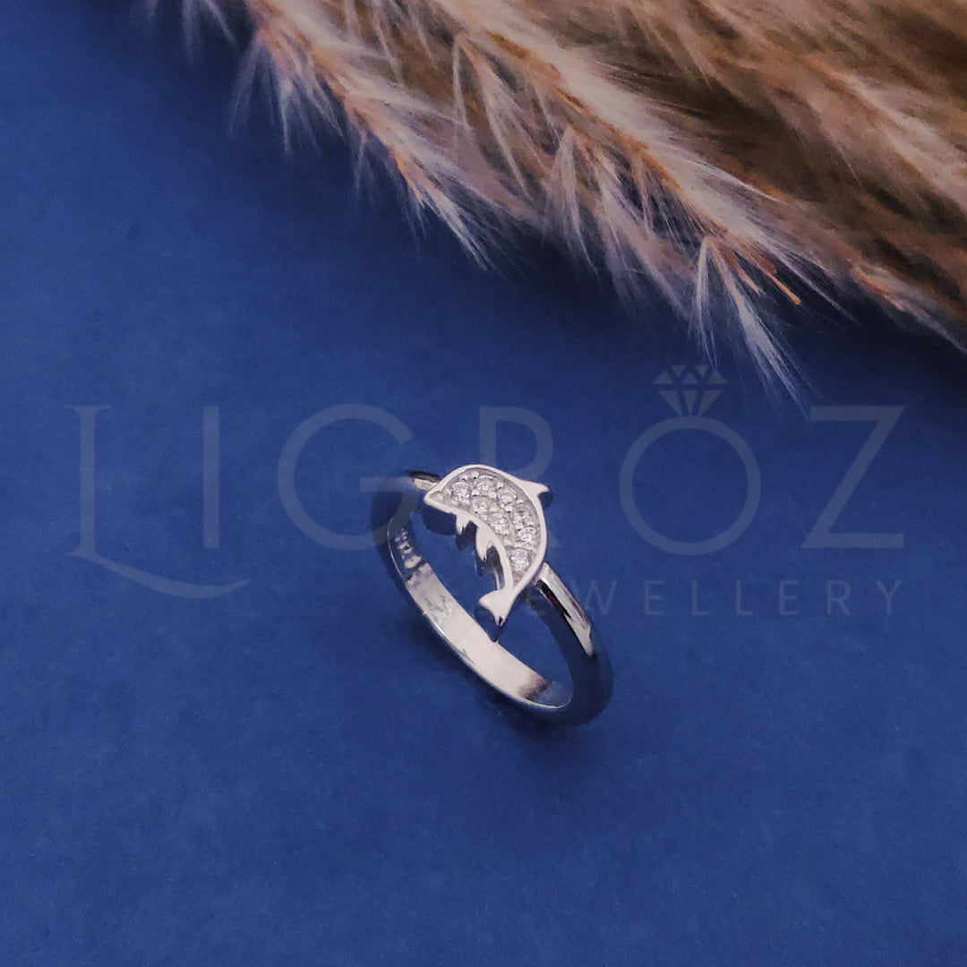 925 Silver Dolphin Design Ring for Kids