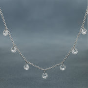 925 Sterling Silver Cubic Zirconia Stone Studded Beautiful Necklace Chain Pendent