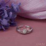 Load image into Gallery viewer, Silver Evil Eye Diamond Ring
