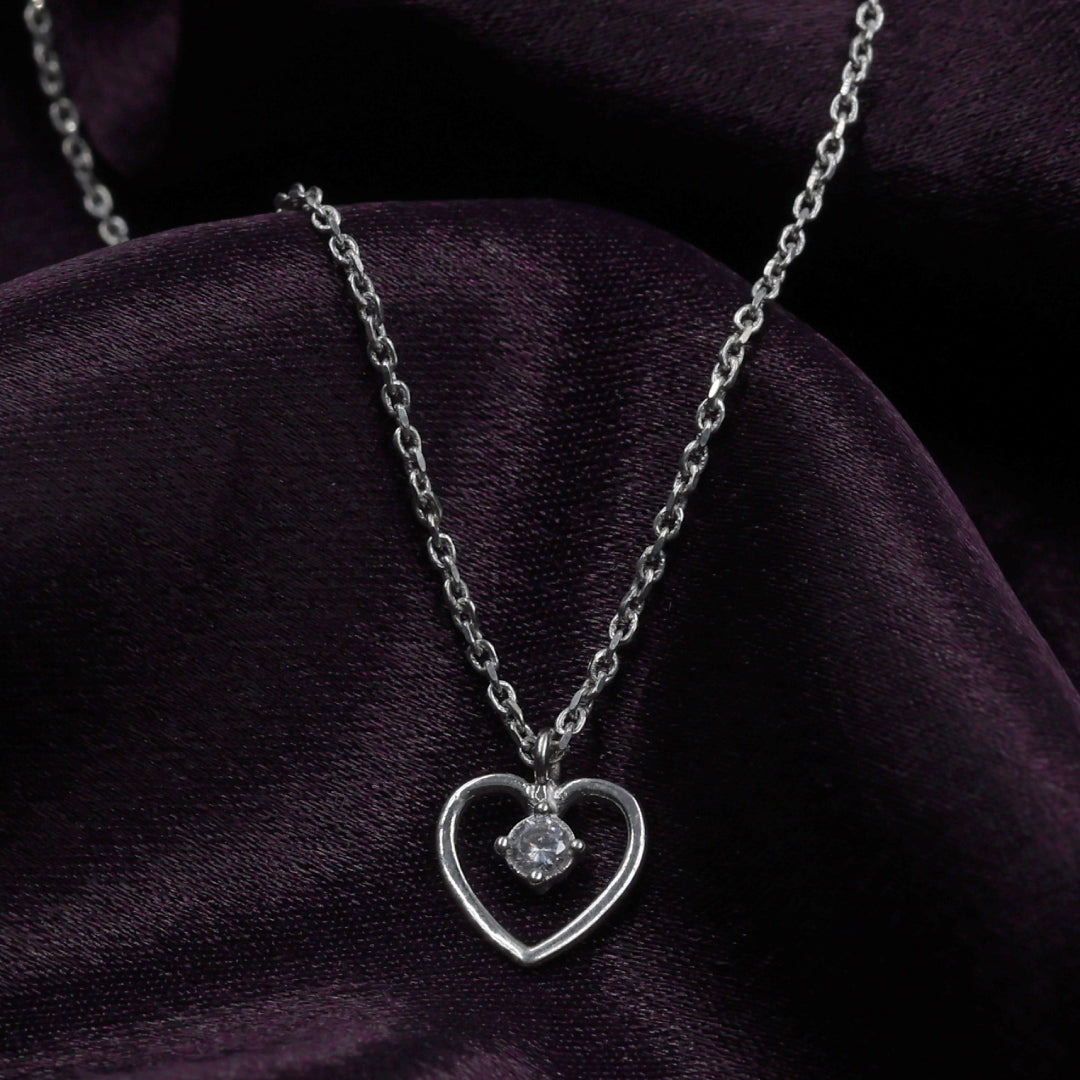 Silver Heart Pendant Necklace