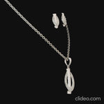 Load and play video in Gallery viewer, Silver Earring, Pendant, and Chain Set
