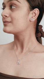 Load and play video in Gallery viewer, Luxury 925 Sterling Silver Chain Pendant with Matching Earrings - Perfect Gift
