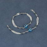 Load and play video in Gallery viewer, Silver Blue Stone Kids Nazariya Bracelet
