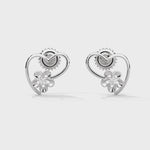 Load and play video in Gallery viewer, Silver Heart-Shaped Earrings
