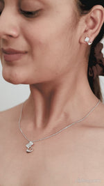 Load and play video in Gallery viewer, Women’s 925 Silver Jewelry Set - Pendant &amp; Earrings
