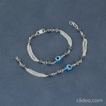 Load and play video in Gallery viewer, Silver Blue Stone Kids Nazariya Bracelet
