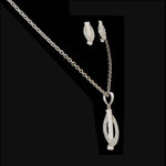 Load and play video in Gallery viewer, Silver Earring, Pendant, and Chain Set
